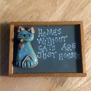 1987 Heart Tugs Clay Magnet Cats Home without Cats